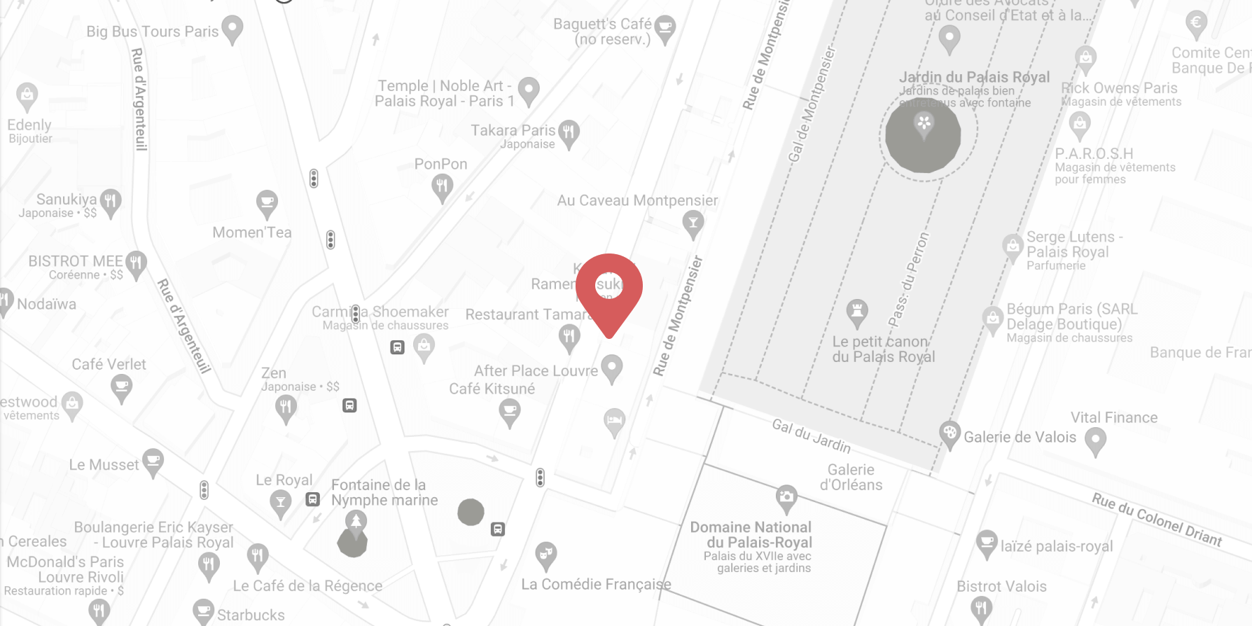 Carte de la localisation du restaurant